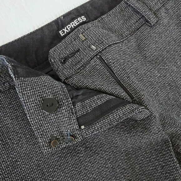 Express Women's Trousers Size 4 Columnist Black Grey Bootcut Dress Pants Office - Picture 10 of 16